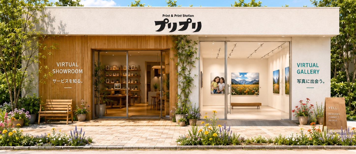 バーチャルショールームとバーチャルギャラリーがつながった建物